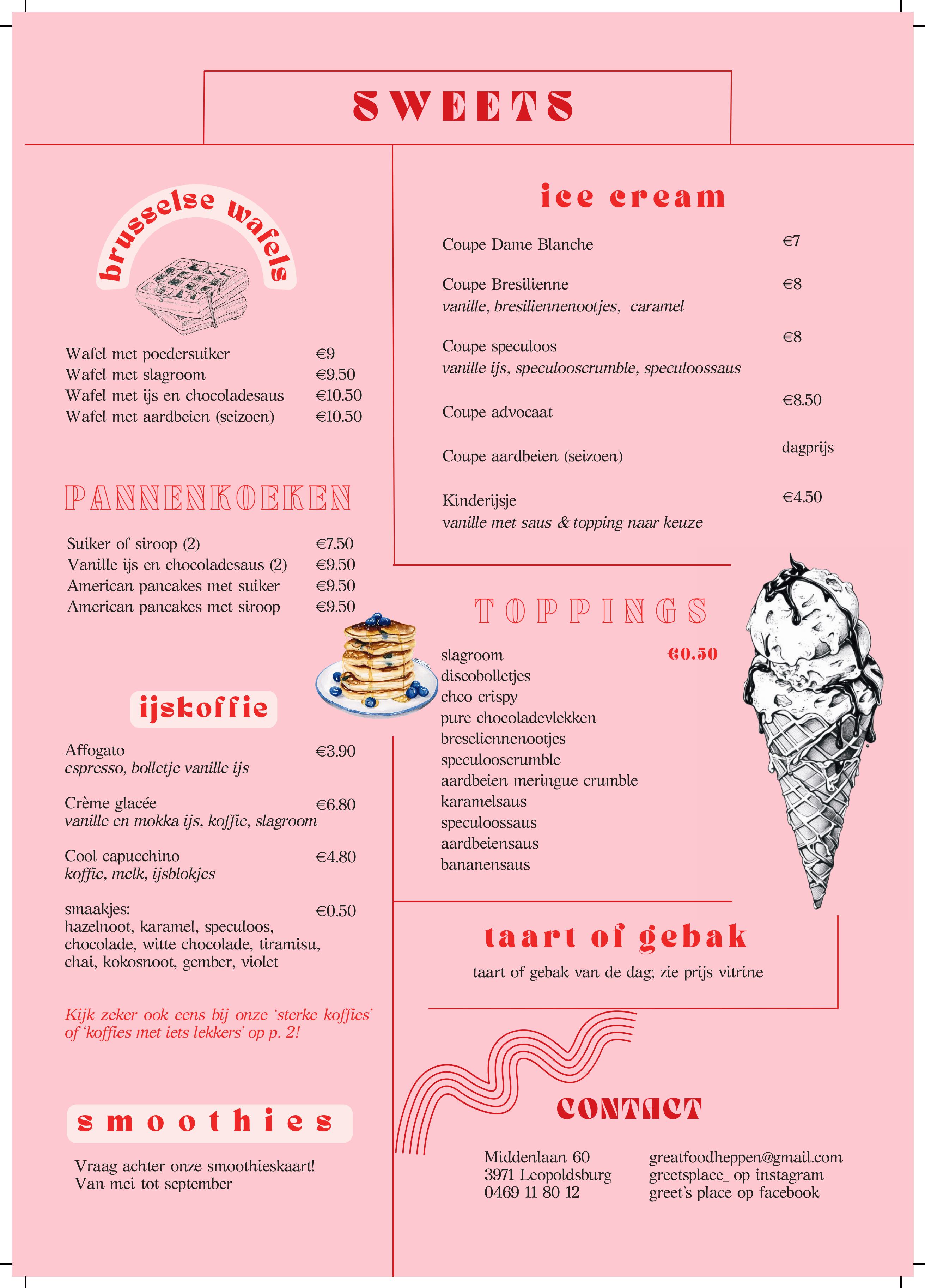 Menu | greets's place